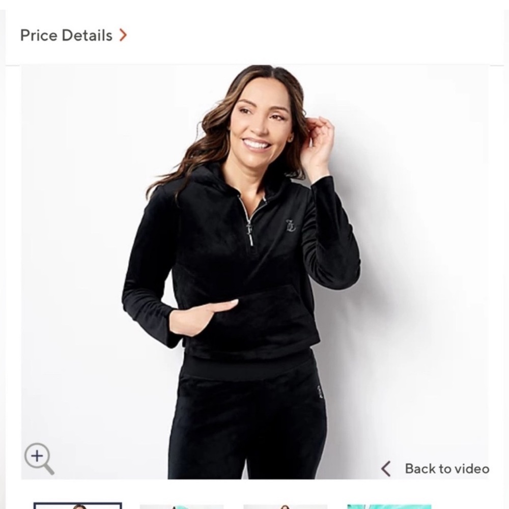 Juicy Couture Velour Cropped Hoodie size XL